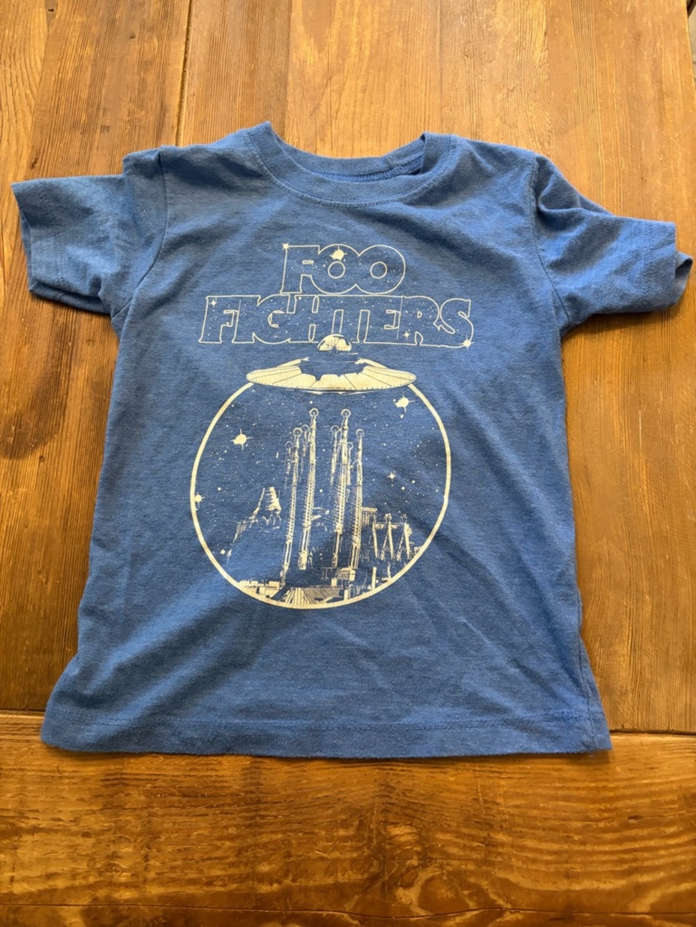 Foo Fighters Kids Band Tee 4T Blue Rocket Graphic Toddler Licensed Rock
